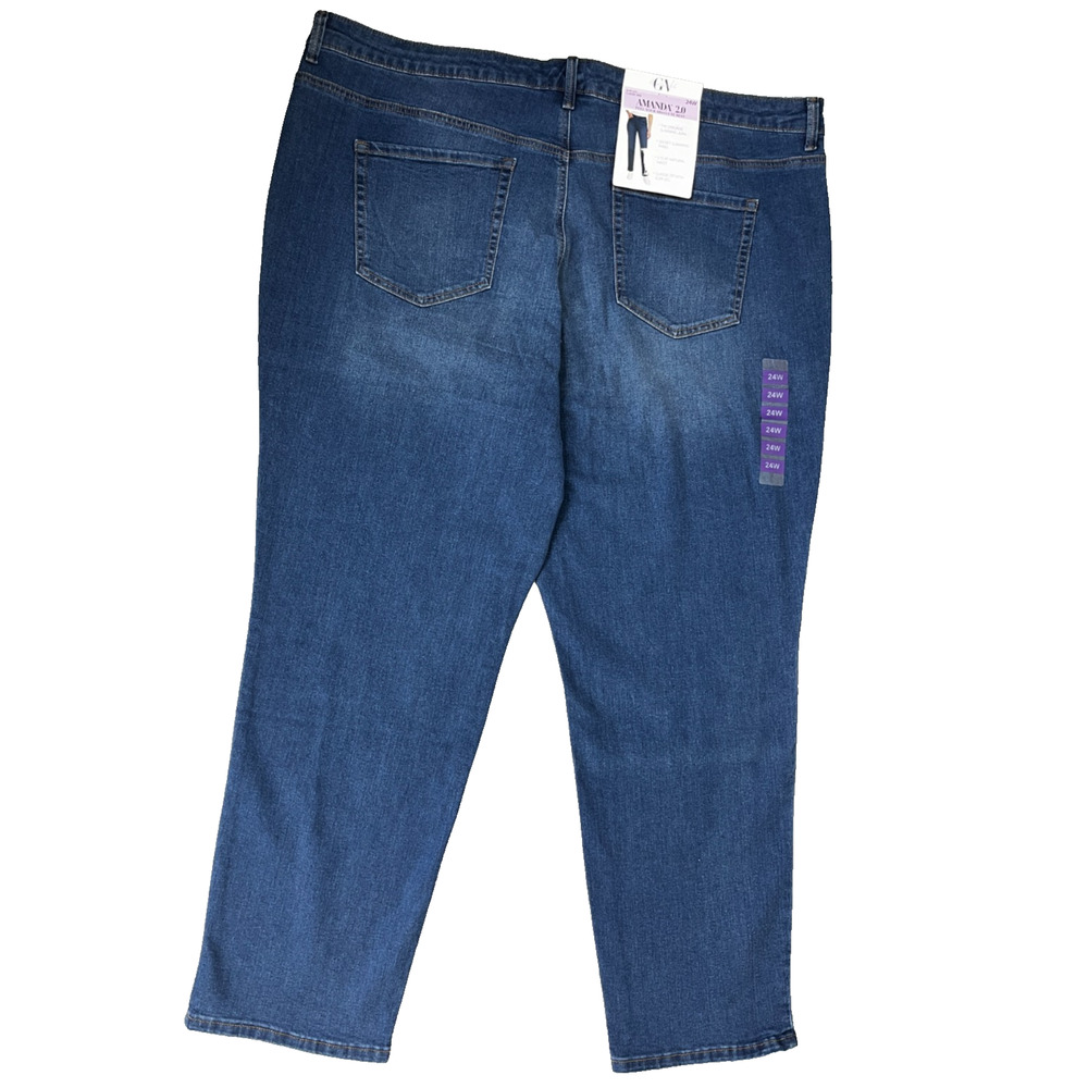 Gloria Vanderbilt Amanda 2.0 Slim Leg Jeans Women's 24W Dark Wash NWT Plus - Picture 2 of 9